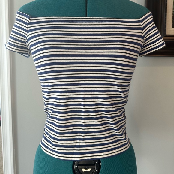 Stripped Off the Shoulder top - Picture 3 of 4